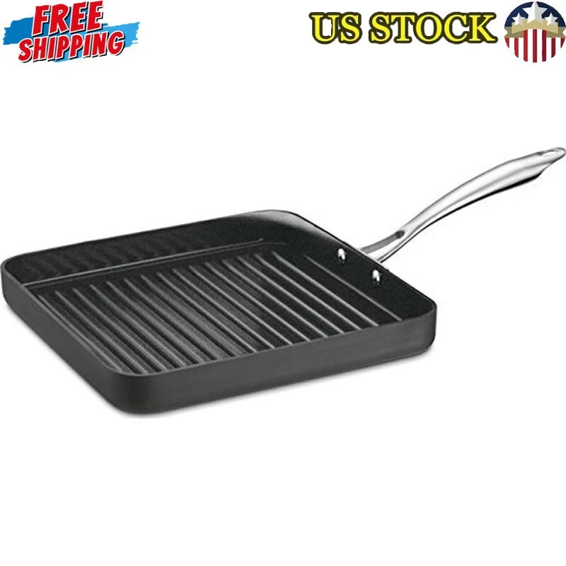 11-Inch Nonstick Square Grill Pan Induction Compatible Durable Aluminum New