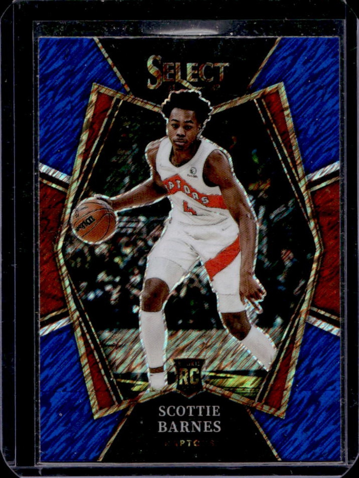 2021-22 Panini Select Scottie Barnes RC Blue Shimmer Prizm Premier Level #111