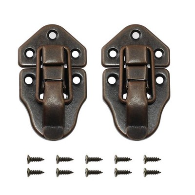 BokWin 2Pcs Retro Style Duckbilled Toggle Hasp Latch Antique Bronze
