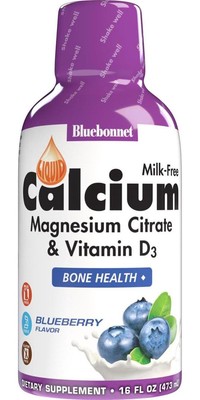 Bluebonnet Nutrition Liquid Calcium Citrate Magnesium Citrate, Vitamin D3, Bone