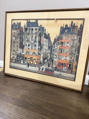 Michel Delacroix Paris Street Scene Framed Print Large 29 