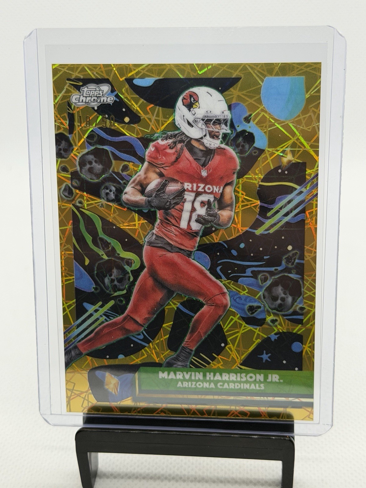 2025 Topps Cosmic Chrome Marvin Harrison Jr. #3 Gold  18/50 Jersey # Match