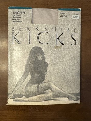 Rare Vintage Berkshire Kicks Ultra Sheer Stockings SZ А-B Silver Pink