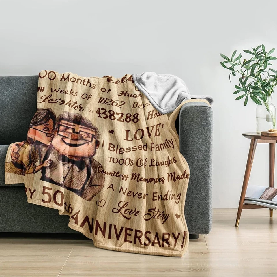 Manta Heartfelt 50 aniversario - Regalo perfecto para seres queridos 60"x50" Foto 4 de 4