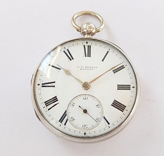 1882 SILVER CASED J W BENSON FUSEE POCKET WATCH FOR REPAIR