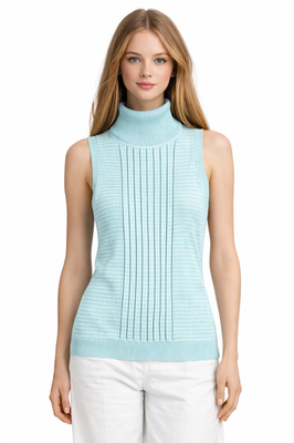 #ad Socal Look Women#x27;s Sleeveless Turtleneck Sweater Top in Stretchable Viscose $19.99