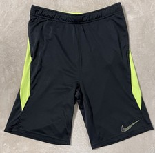 Nike Dri-FIT Youth Running Shorts Black Neon Green Mesh XL Athletic