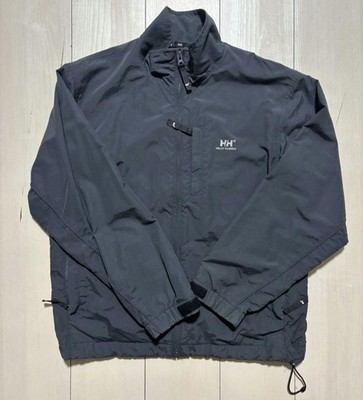 Helly Hansen Nylon Jacket Black Gray, with Drawcord, Lined, Used