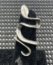 Vintage Sterling Silver Long Snake Serpent Ring Size 5