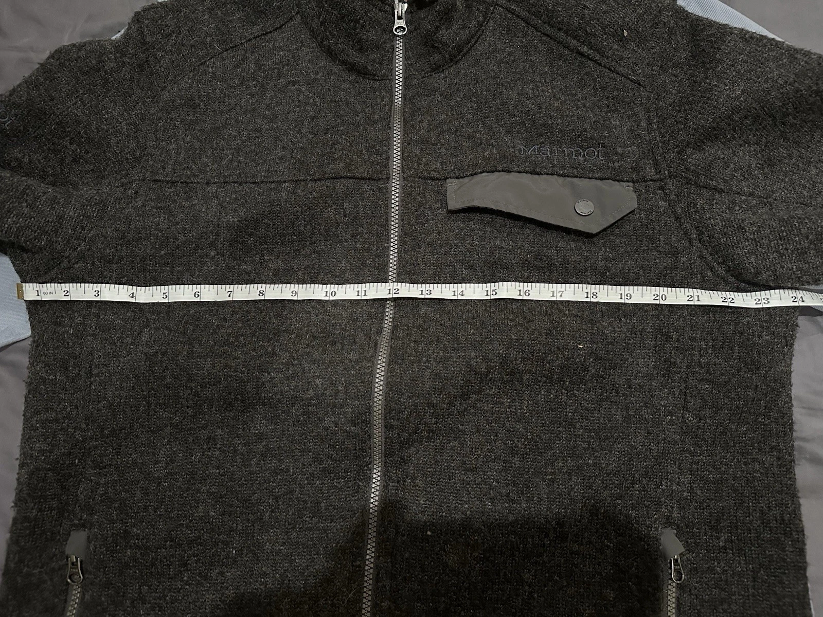 Marmot Men's Brown Fleece Full Zip Jacket Stand-Up Collar Pockets Size L - product detail image 3