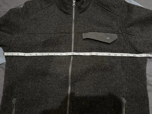 Marmot Men's Brown Fleece Full Zip Jacket Stand-Up Collar Pockets Size L image 3