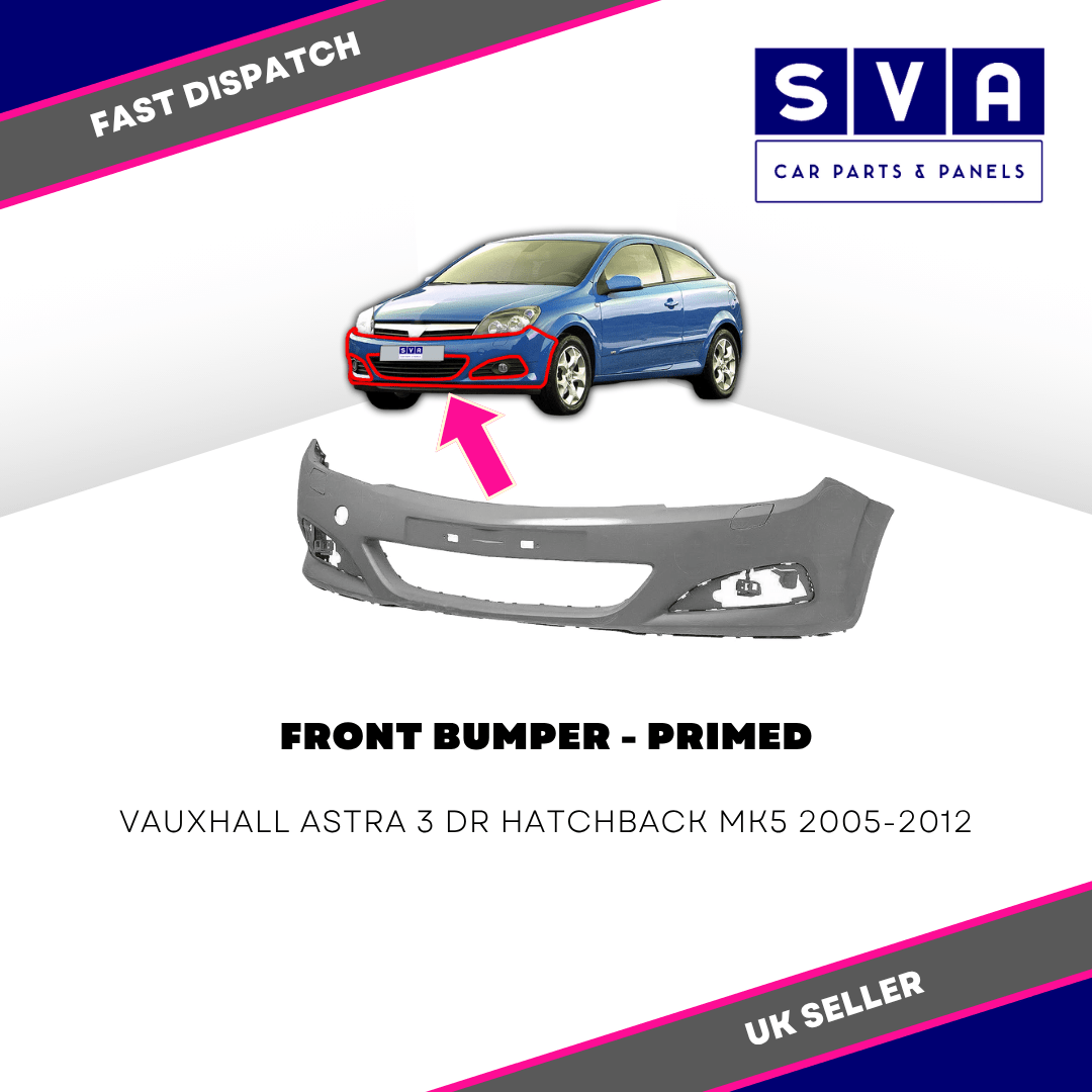 Front Bumper Primed - Vauxhall Astra 3 Dr H/Back Mk5 2005-2012 - Insurance Qlty