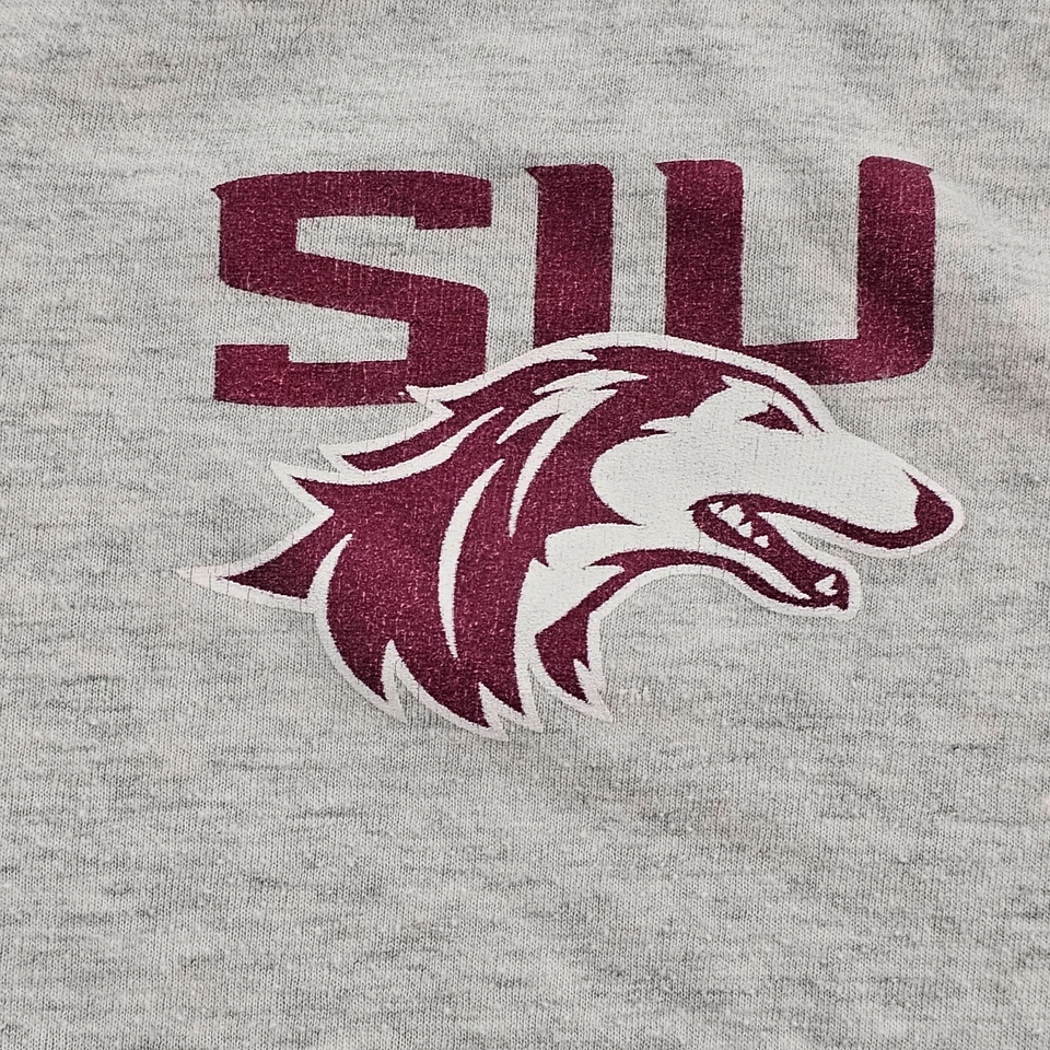 Camiseta Southern Illinois University Gris Manga Larga 1/4 Cremallera Cuello Adulto L Foto 3 de 4