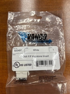 Vanco HDMI Keystone Insert HDMI F To HDMI F White