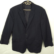 Loro Piana Pinstripe Blazer Men 46R Navy Blue Wool Super 120s Union Made USA