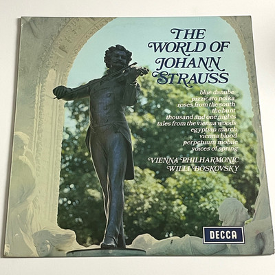 Johann Strauss   The World Of Johann Strauss/Vienna Phil LP Record   EX/VG+