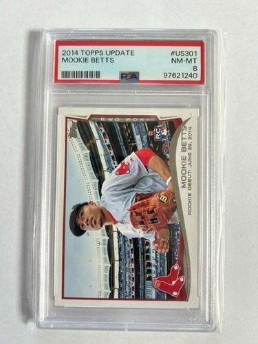 2014 Topps Update Series - Rookie Debut Mookie Betts #US-301 (RC) PSA 8
