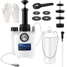 3L Manual Brake Bleeder Kit with Vacuum Pump  4 Adapters for Most Cars