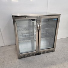 Bottle Fridge Double 2 Door Stainless 208L Commercial Refrigeration Back Bar ...