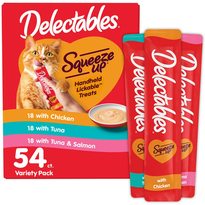 Delectables Squeeze up Lickable Wet Cat Treat Flavor, 0.5oz Tube (54 Count)