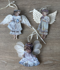 Heaven's Little Angels Ornaments x3 Gentle Guardian The Bradford Editions Boxed