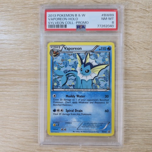 PSA 8 Vaporeon BW89 Black White Cosmos Holo Promo Black Star 2013 Pokemon Card