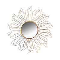 Spiegel Wandspiegel Flurspiel Badspiegel Sun - Rund - Goldfarben - Metall - 80Cm