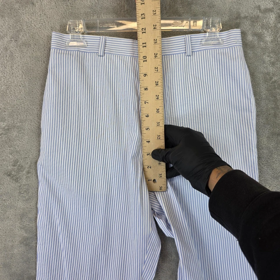 Pantalones Brooks Brothers Niños 16 Seersucker Pierna Recta Elastizados Preppy Clásicos Foto 3 de 4