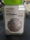 2025 American Eagle 1 oz Silver Coin .999 MS 69