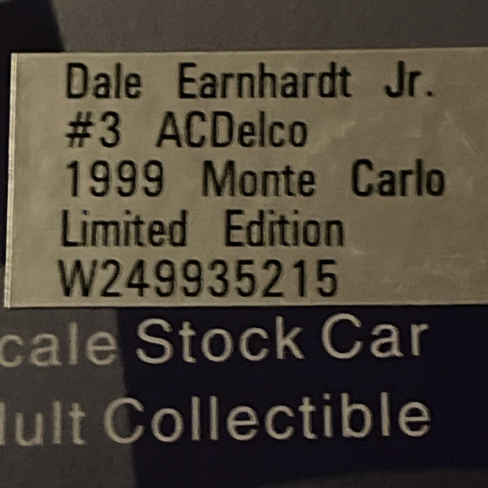 ACTION 1:24 DALE EARNHARDT JR. 1999 AC DELCO DIECAST CHEVOLET MONTE CARLO - Image 4 of 4