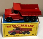 1960's MATCHBOX Lesney No. 48 Red DODGE DUMP TRUCK with ORIGINAL BOX Nice
