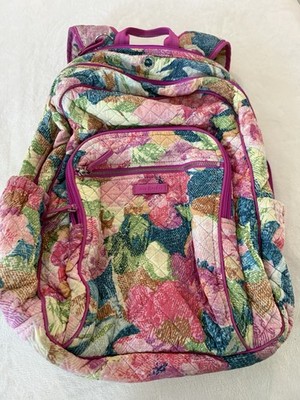 Vera Bradley Signature Cotton Iconic Campus Backpack, Pink/Superbloom