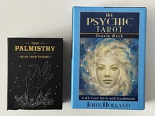 The Psychic Tarot Oracle Deck John Holland 65 Cards Guidebook  + Tiny Palmistry
