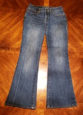 FADED GLORY True Blue FLARE Denim Jeans Women Size 4 Blue Jeans 4P Petite NEW