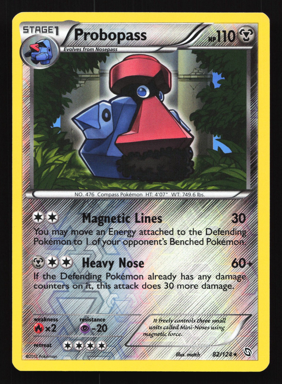 Probopass 82/124 Dragons Exalted Rare Reverse Holo Pokemon Card
