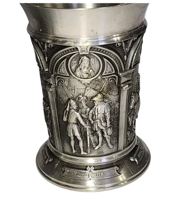 2 SKS Pewter Albrecht Durer Zinn Galerie German Beer Mug Stein Set