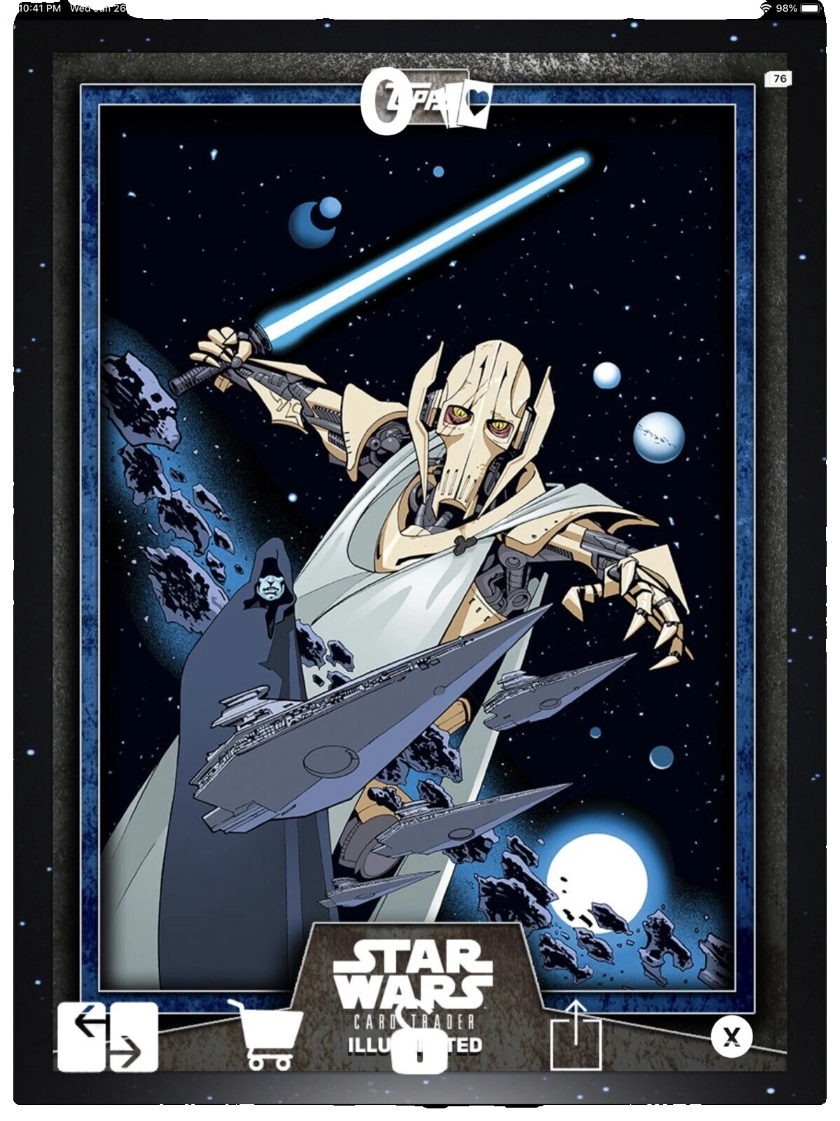 Star Wars General Grievous Collectable Trading Cards