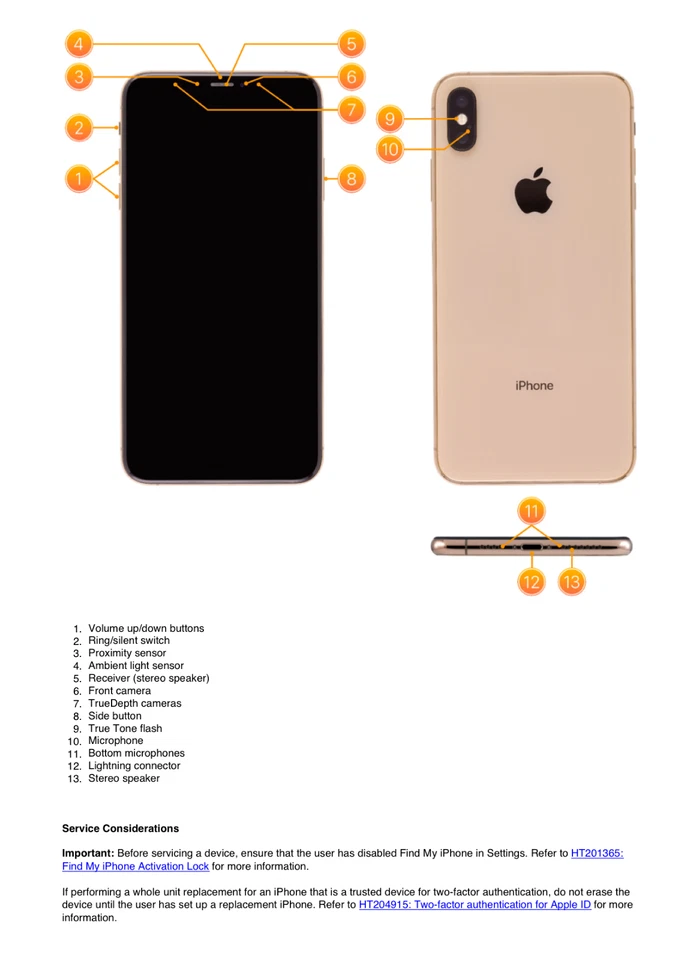 Apple iPhone Xs and iPhone Xs Max Technician Guide Service Manual - image 2 of 4