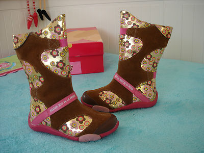  Exklusive Mädchen Stiefel von AGATHA RUIZ DE LA PRADA Gr. 24 Leder Gold BLOGGER