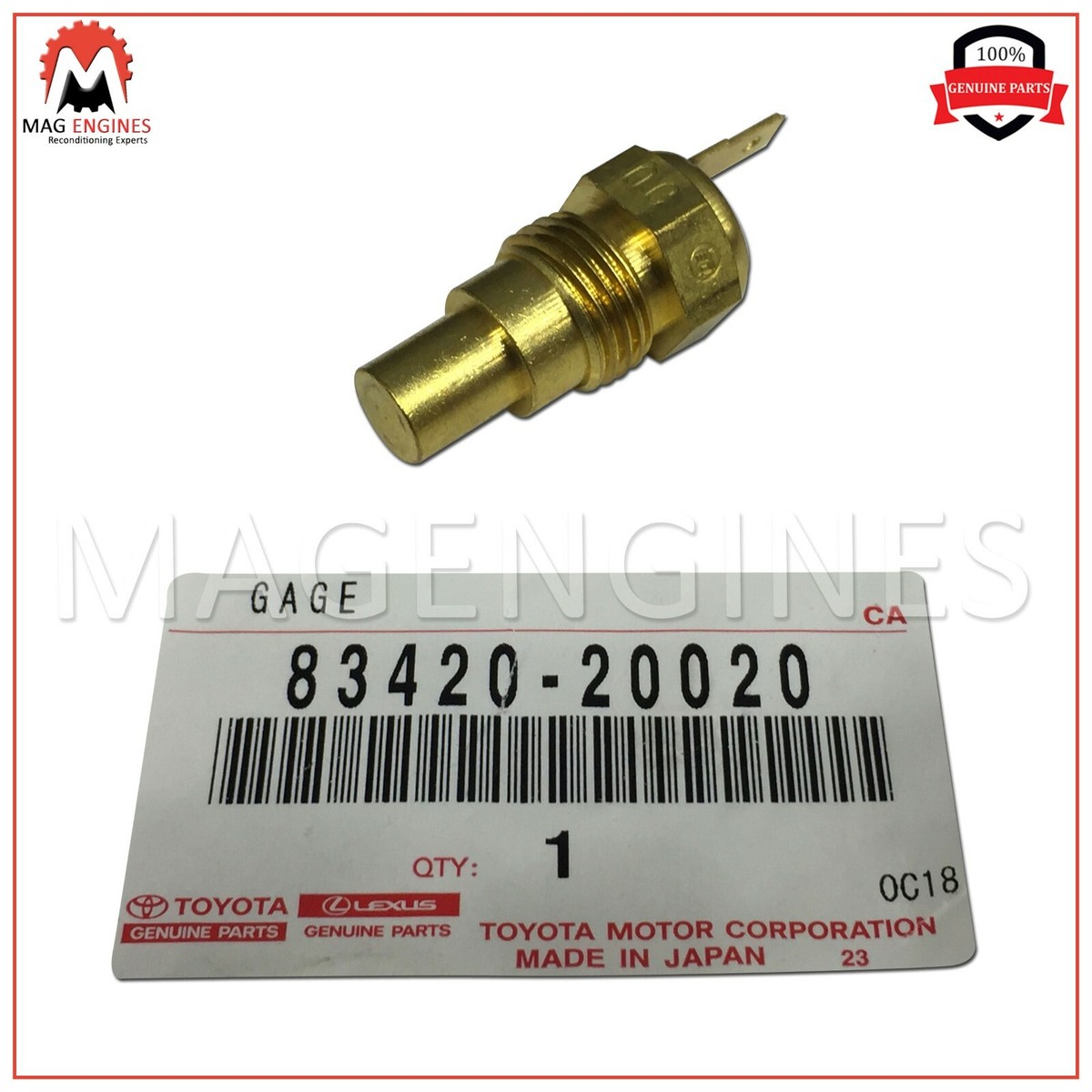 83420-20020 GENUINE OEM GAGE ASSY, WATER TEMPERATURE SENDER