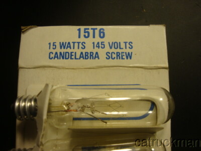 Boxes of 6 pcs. New, Philips 15T6 Candelabra Screw Base Bulbs, 15W, 145 V
