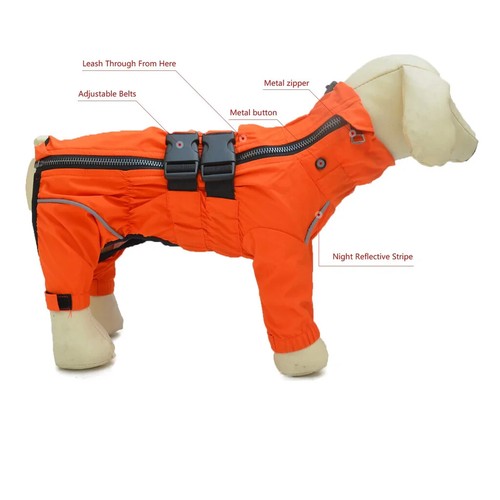 Chaqueta Impermeable Perros, Chaqueta Impermeable Ligera Reflectante Seguridad - Imagen 3 de 5