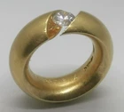 Vtg 1980 Niessing Narcissus Ring Gilt 925 Sterling Silver 0.60ct Crystal UK P-P½