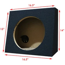 1x Single Sub Speaker Truck Subwoofer Box 12" Sealed Woofer Enclosure 1" MDF