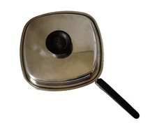 Vintage West Bend AristoCraft Square Stainless 9" Skillet Lid Pan MCM 1950s