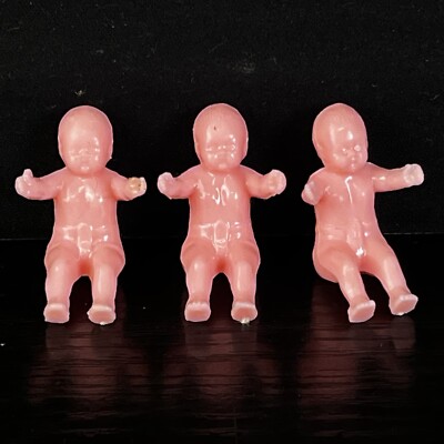 Vintage Irwin Best USA  Plastic infant Pink Baby Dolls Lot Of 3
