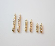 4pcs CZ Pave Long Bar Charm,Cubic Zirconia Long Stick Pendant,Zircon Charm