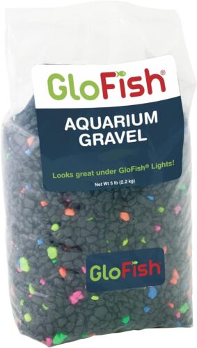 GloFish Aquarium Gravel, Fish Tank Gravel, Black With Fluorescent Accents 5 lb - Picture 1 of 10
