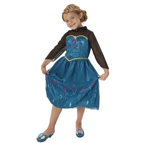 DISNEY congelato Elsa Incoronazione Vestito, Color Foglia Di Tè e Nero (dai  3+) | eBay