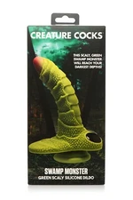 Creature Cocks Swamp Monster Green Scaly Silicone Dildo, New
